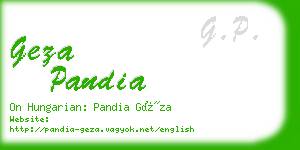 geza pandia business card